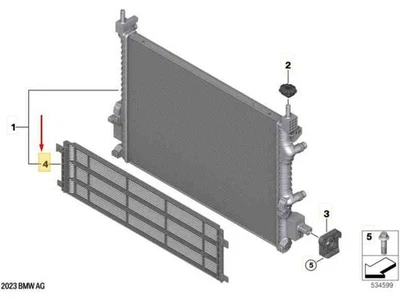 MINI COOPER J01 Kühler-Steinschlagschutz 17115B30AE1 NEU ORIGINAL - Image 1 of 2
