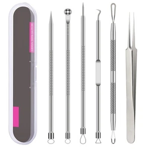 Pimple Popper Tool Kit, 6 Pcs Blackhead Remover Acne Needle Tools Set Removin... - Picture 1 of 7