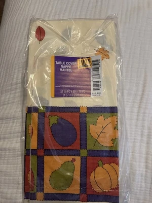 Fall Autumn Paper Table Cloth 54 x 89.25 Inch Thanksgiving Tablecloth - Image 1 of 2