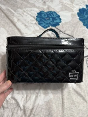 Caboodles Black Shiny Quilted Cosmetic Bag W/Polka Dot Interior & Insert 2014 - Image 1 of 4