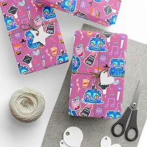 Kpop Demon Hunters Wrapping Paper, Derpy Tiger Huntrix Vibrant Holiday Gift Wrap - Picture 1 of 5