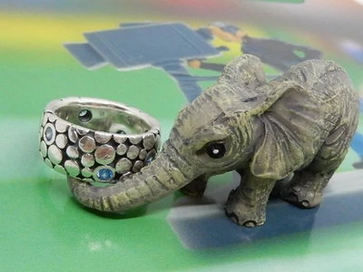 Pandora Sterling Silver Band Ring with Blue Cubic Zirconia 925 ALE - Image 1 of 4