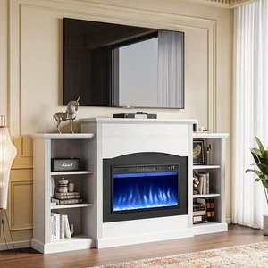 oneinmil Electric Fireplace with 67" Mantel, Fireplace TV Stand with Storage ... - Picture 1 of 8