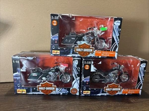 1997 Maisto Harley Davidson 1:18 Diecast motorcycles Un-opened Lot Of 3 - Picture 1 of 5