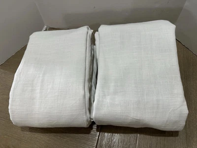 Pottery Barn EMERY Drape 52x119" white blackout lining 2 panels  3 in 1 - Image 1 of 2