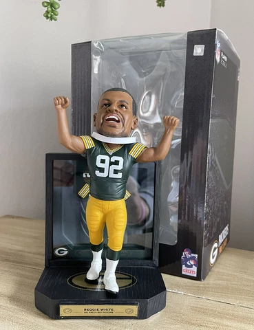 REGGIE WHITE Green Bay Packers Legend NFL Matted Jersey Showcase Bobblehead NIB! Cover