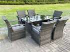 6 Seater Rattan Garden Furniture Dining Set Table And Chair Wicker Patio Outdoor