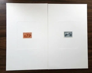US #239PL + #240PL Hybrid Large Die Proofs Indie Mounted On Card VF - Picture 1 of 3