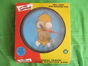 The Simpsons HOMER FIGURE FACE WALL CLOCK MOVING EYES IN BOX SEALED ISH NOVELTY