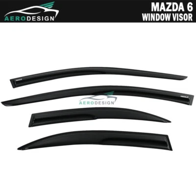 Fit 03-08 Mazda 6 Sedan Window Visor Rain Guard Sun Shade Deflectors Mugen Style - Image 1 of 4