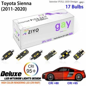 17pcs LED Interior Light Upgrade for 2011-2020 Toyota Sienna White Light Bulbs - Picture 1 of 8