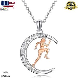 Running Necklace 925 Sterling Silver Runner Necklace for Women Running Necklace