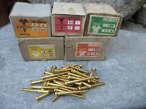 Vintage New Old Stock in Brass Large Wood Screw 2" Qty 36 Hardware Carpentry - Picture 1 of 7