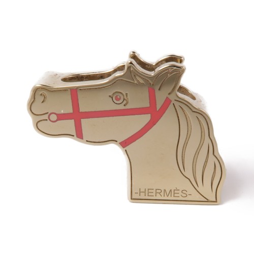 HERMÈS Anello sciarpa HERMES metallo oro rosa