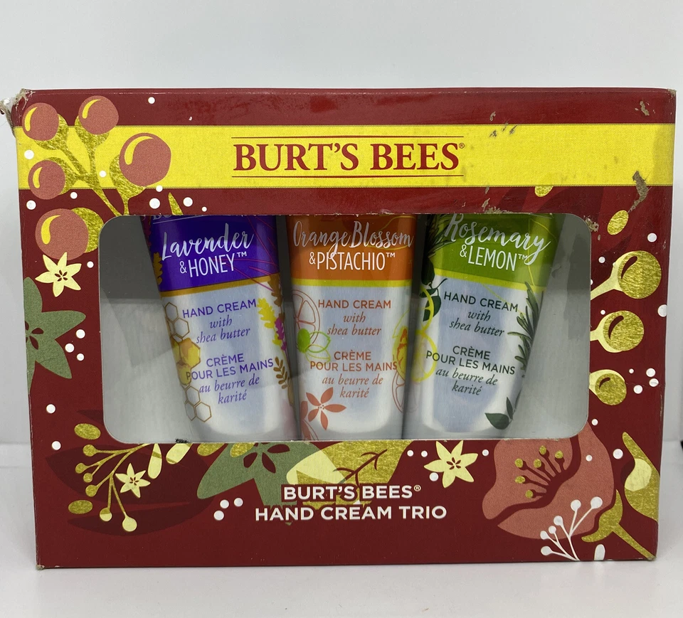 Burt's Bees Hand Cream Trio Gift Set Lavender Orange Rosemary Lemon