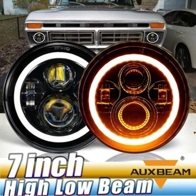 Farol de LED redondo AUXBEAM 7 polegadas Hi/Lo DRL feixe ajuste Jeep Wrangler JK LJ TJ CJ - Imagem 1 de 4
