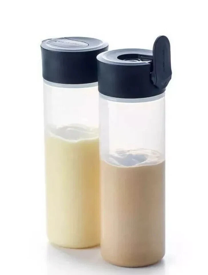NEW Tupperware Squeeze It Oil Condiment Dispenser Bottle Sheer Black Set of 2 - Image 1 of 1