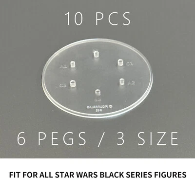 10 PIEZAS Star Black Series Wars 6 pulgadas Figura de Acción Soportes Multi-peg Base Transparente Foto 1 de 4
