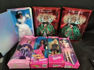 Lot of 7 Barbie Dolls NIB Princess Jasmine, Happy Holidays, Making Friends L33