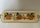Sonoma Autumn Pumpkin Ceramic Rectangle Serving Tray Thanksgiving 14.5" X 4”