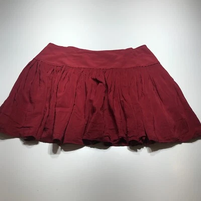Falda Loft Mujer Talla 16 Rojo Rayón Fluida Verano Plisada Columpio Cremallera Lateral Corta Foto 1 de 4