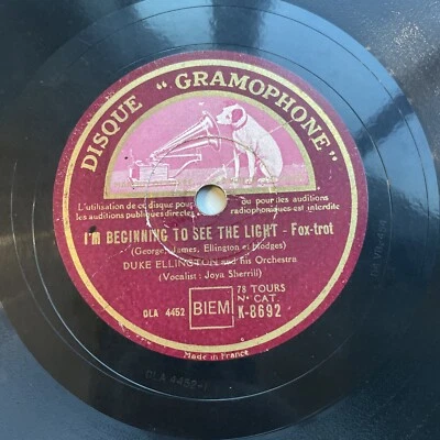78 RPM DUKE ELLINGTON - I'm beginning to see the light- GRAMOPHONE 8692 EX - Photo 1/4