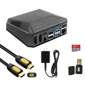 Argon One V2 Raspberry Pi 4 Aluminum Case Kit HDMI Cable Power Supply SD Card - Picture 1 of 16