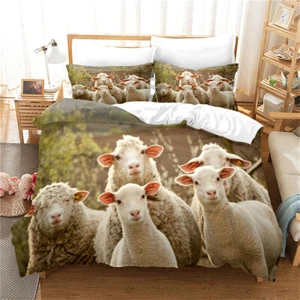 Sheep Goat Single Double Queen King Super King Bed Quilt Doona Duvet Cover Set - Picture 1 of 3