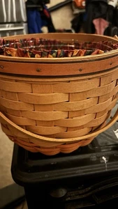 Longaberger 1995  Pumpkin Basket  Combo W/ Liner, Protector  EUC - Picture 1 of 5