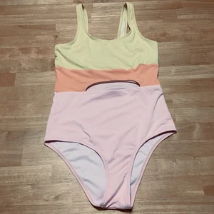ZARA One Piece Swimsuit Youth Girls Size 13-14 Color Block Beach Pool Party - Picture 1 of 7