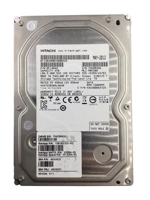 Lote de 40 discos duros Hitachi 3TB 3.5" SATA HUA723030ALA640 7200RPM HDD 0F14044 Foto 1 de 4