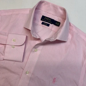 Polo Ralph Lauren Slim Fit Easy Care Shirt Men's 14 1/2-32/33 Pink Striped - Picture 1 of 6