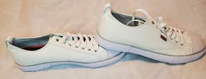 Zapatillas deportivas Levi's Anikin de lona de caña baja blancas 51036101W1 para hombre talla 12 nuevas - Imagen 1 de 8