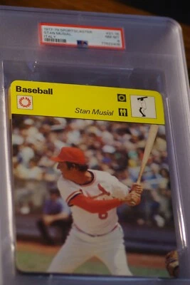 Sportscaster Stan Musial 1977-79 #21-16 Italia PSA 8, ¡Raro de alta calidad! Foto 1 de 2