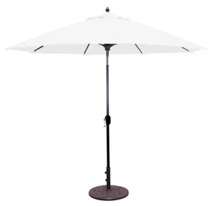 Aluminum Large 9 Feet Round Market Umbrella Natural color Tilt & Pulley System - Picture 1 of 4