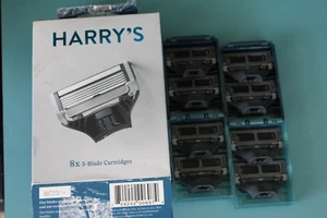 FREE SHIPPING 8 Count HARRY'S 5 BLADE Refill Razor Blade Cartridges GENUINE - Picture 1 of 1