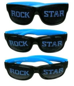 Three (3) Rock Star Sunglasses Polycarbonate Lenses, Plastic Frame One Size Fits - Picture 1 of 1