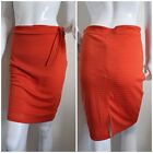 Womens New Orange Fitted Ribbed High Waist Pencil Bodycon Mini Skirt - UK10
