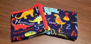 Handmade "Dinosaurs On Navy" Set Of Fleece 34×50in Throw & 30x36in Baby Blanket - Picture 1 of 6