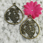 Free Ship 16 Pcs Bronze Plated Owl Charms Pendant 44X34MM H-1235