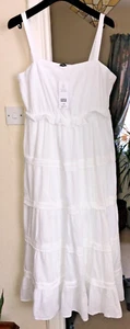 F&F White 100% Cotton Tiered Maxi dress size 22 BNWTS was £27.50 - Picture 1 of 9