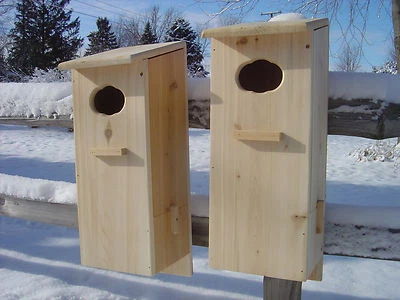 Pack de 2 puertas divididas madera nido pato caja (cedro blanco) Foto 1 de 4