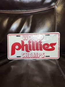 PHILADELPHIA PHILLIES WORLD CHAMPS LICENSE PLATE 1980 WORLD SERIES CHAMPIONS NEW - Picture 1 of 2