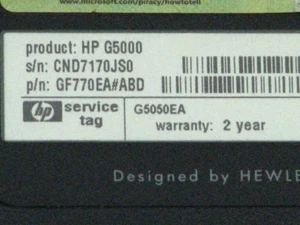 Case Down HP G5000 Notebook 10066043-23858 - Afbeelding 1 van 1