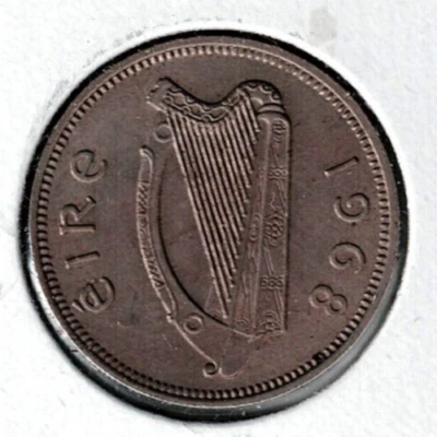 1968 Ireland Circulated One Shilling with Harp and Bull Coin! - Image 1 of 2