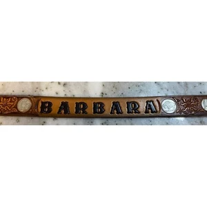 Vintage Textan BARBARA Leather Cowhide Belt Buffalo Indian Nickel Brown SZ 30 - Picture 1 of 5