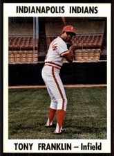1976 Indianapolis Indians Team Issue Tony Franklin Indianapolis Indians #23