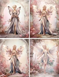 8 Fairy Fairies Vintage Victorian Fantasy glossy blank note cards envelopes - Picture 1 of 4