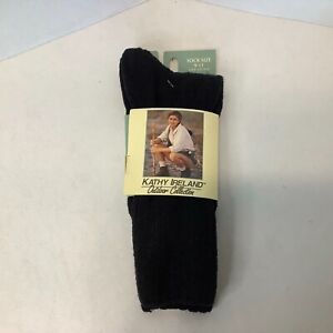 NIP Vintage Kathy Ireland Outdoor Collection Socks Size 9-11 Black USA #2628