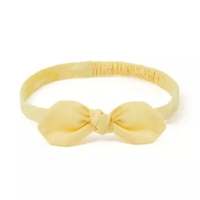 NWT Janie And Jack Soft Bow Headband Newborn OSFM Lemonade Yellow Stretch - Image 1 of 4